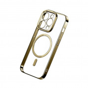 Baseus Glitter MagSafe Hybrid Protection Set - хибриден удароустойчив кейс с MagSafe и стъклено защитно покритие за дисплея на iPhone 14 Pro (златист-прозрачен) 2