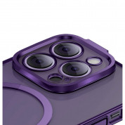 Baseus Glitter MagSafe Hybrid Protection Set - хибриден удароустойчив кейс с MagSafe и стъклено защитно покритие за дисплея на iPhone 14 Pro Max (лилав-прозрачен) 3