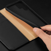 Dux Ducis Hivo Genuine Leather Flip Wallet Case - кожен калъф от естествена кожа с поставка и отделение за кр. карти за Samsung Galaxy S23 Ultra (черен) 10