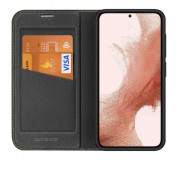 Dux Ducis Skin X2 Case - кожен калъф с поставка и отделение за кр. карти за Samsung Galaxy S23 (черен) 2