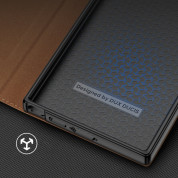 Dux Ducis Skin X2 Case - кожен калъф с поставка и отделение за кр. карти за Samsung Galaxy S23 Ultra (кафяв) 6