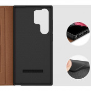 Dux Ducis Skin X2 Case - кожен калъф с поставка и отделение за кр. карти за Samsung Galaxy S23 Ultra (кафяв) 7