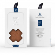 Dux Ducis Skin X2 Case - кожен калъф с поставка и отделение за кр. карти за Samsung Galaxy S23 Ultra (кафяв) 3