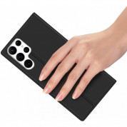 Dux Ducis Skin Pro Case - кожен калъф с поставка и отделение за кр. карти за Samsung Galaxy S23 Ultra (черен) 6