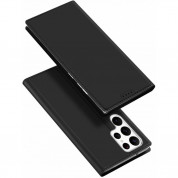 Dux Ducis Skin Pro Case - кожен калъф с поставка и отделение за кр. карти за Samsung Galaxy S23 Ultra (черен)
