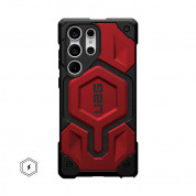 Urban Armor Gear Monarch Pro Case - удароустойчив хибриден кейс с MagSafe за Samsung Galaxy S23 Ultra (черен-червен)