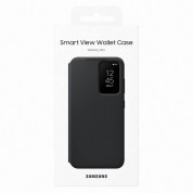 Samsung Galaxy S-View Wallet Cover EF-ZS911CB - оригинален калъф през който виждате информация от дисплея за Samsung Galaxy S23 (черен) 5