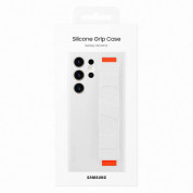 Samsung Silicone Grip Cover EF-GS918TWEGWW - оригинален силиконов кейс с ластик против изпускане за Samsung Galaxy S23 Ultra (бял) 6