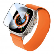 Baseus Full Coverage Tempered Glass Screen Protector - калено стъклено защитно покритие на Apple Watch Ultra 49мм (черен-прозрачен)