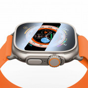 Baseus Full Coverage Tempered Glass Screen Protector - калено стъклено защитно покритие на Apple Watch Ultra 49мм (черен-прозрачен) 4