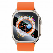 Baseus Full Coverage Tempered Glass Screen Protector - калено стъклено защитно покритие на Apple Watch Ultra 49мм (черен-прозрачен) 2