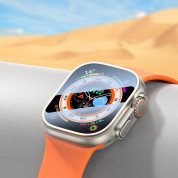 Baseus Full Coverage Tempered Glass Screen Protector - калено стъклено защитно покритие на Apple Watch Ultra 49мм (черен-прозрачен) 8