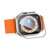 Baseus Full Coverage Tempered Glass Screen Protector - калено стъклено защитно покритие на Apple Watch Ultra 49мм (черен-прозрачен) 5