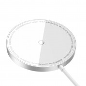 Baseus Simple Mini3 Magnetic Wireless Charger 15W - поставка (пад) за безжично зареждане на iPhone с Magsafe (сребрист) 5