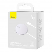 Baseus Simple Mini3 Magnetic Wireless Charger 15W - поставка (пад) за безжично зареждане на iPhone с Magsafe (сребрист) 17