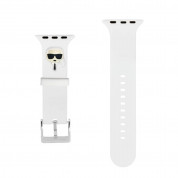 Karl Lagerfeld Karl Head Silicone Watch Strap - силиконова каишка за Apple Watch 42мм, 44мм, 45мм, Ultra 49мм (бял)
