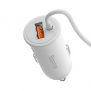 Baseus CW01 Magsafe Wireless Charging Car Mount 15W with Car Charger - поставка за радиатора на кола с безжично зареждане и зарядно за кола за iPhone с Magsafe (бял) 5