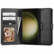 Tech-Protect Wallet Leather Flip Case - кожен калъф, тип портфейл за Samsung Galaxy S23 Ultra (черен)