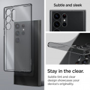 Spigen Liquid Crystal Case - тънък силиконов (TPU) калъф за Samsung Galaxy S23 Ultra (сив)  11
