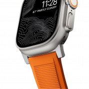 Nomad Rugged Strap - силиконова каишка за Apple Watch 42мм, 44мм, 45мм, Ultra 49мм (оранжев-черен) 4