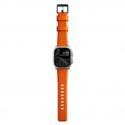 Nomad Rugged Strap - силиконова каишка за Apple Watch 42мм, 44мм, 45мм, Ultra 49мм (оранжев-сребрист) 6