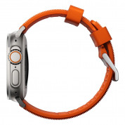 Nomad Rugged Strap - силиконова каишка за Apple Watch 42мм, 44мм, 45мм, Ultra 49мм (оранжев-сребрист) 1