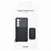 Samsung Rugged Gadget Cover EF-RS911CBEGWW - оригинален хибриден кейс със слот за карти и вградена поставка за Samsung Galaxy S23 (черен-сив)  10