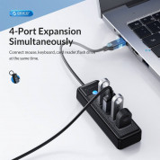 Orico USB-C 3.0 4-Port Hub (PW4U-C3-015-BK-EP) - 4-портов USB-C 3.0 хъб за MacBook, преносими и настолни компютри (15 см) (черен) 5