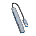 Orico USB-A 3.0 4-Port Hub With Card Reader (AH-A12F-GY-BP) - 4-портов USB-A 3.0 хъб и четец за карти за MacBook и преносими компютри (15 см) (сив) 1