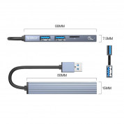 Orico USB-A 3.0 4-Port Hub With Card Reader (AH-A12F-GY-BP) - 4-портов USB-A 3.0 хъб и четец за карти за MacBook и преносими компютри (15 см) (сив) 7