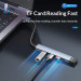 Orico USB-A 3.0 4-Port Hub With Card Reader (AH-A12F-GY-BP) - 4-портов USB-A 3.0 хъб и четец за карти за MacBook и преносими компютри (15 см) (сив) 5