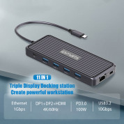 4smarts 11in1 Triple Display USB-C Hub with DeX Function - мултифункционален USB-C хъб поддържащ DeX функционалност с HDMI, DisplayPort, Ethernet, USB-C, USB 3.0 (черен) 9