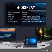 4smarts 11in1 Triple Display USB-C Hub to Ethernet, 2x DisplayPort, HDMI, Kensington, 4x USB 3.0 and USB-C (black) 4