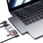 Satechi USB-C Pro Hub Slim - мултифункционален хъб за свързване на допълнителна периферия за MacBook Air M2 (2022) (тъмносив) 5