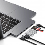 Satechi USB-C Pro Hub Slim - мултифункционален хъб за свързване на допълнителна периферия за MacBook Air M2 (2022) (тъмносив) 4