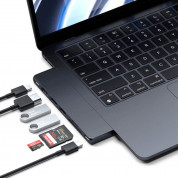 Satechi USB-C Pro Hub Slim - мултифункционален хъб за свързване на допълнителна периферия за MacBook Air M2 (2022) (черен) 5