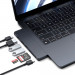 Satechi USB-C Pro Hub Slim - мултифункционален хъб за свързване на допълнителна периферия за MacBook Air M2 (2022) (черен) 6