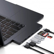 Satechi USB-C Pro Hub Slim - мултифункционален хъб за свързване на допълнителна периферия за MacBook Air M2 (2022) (черен) 4