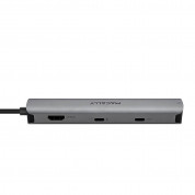 Macally UCDOCK6 4K Aluminium USB-C Multiport Hub - хъб за свързване от USB-C към HDMI, Ethernet, 2xUSB-C, 2xUSB-A 3.0 (тъмносив) 2