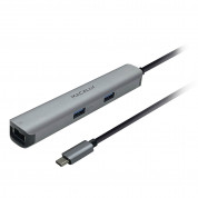 Macally UCDOCK6 4K Aluminium USB-C Multiport Hub - хъб за свързване от USB-C към HDMI, Ethernet, 2xUSB-C, 2xUSB-A 3.0 (тъмносив) 1