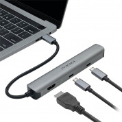 Macally UCDOCK6 4K Aluminium USB-C Multiport Hub - хъб за свързване от USB-C към HDMI, Ethernet, 2xUSB-C, 2xUSB-A 3.0 (тъмносив)