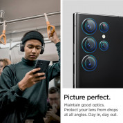 Spigen Optik Pro tR Ez Fit Lens Protector 2 Pack - 2 комплекта предпазни стъклени лещи за камерата на Samsung Galaxy S23 Ultra (черен) 9