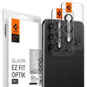 Spigen Optik Pro tR Ez Fit Lens Protector 2 Pack - 2 комплекта предпазни стъклени лещи за камерата на Samsung Galaxy S23, Galaxy S23 Plus (черен) 1