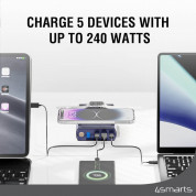 4smarts Wireless Powerbank VoltHub Graphene Pro UltiMag 24000mAh 240W - мощна външна батерия с 2xUSB-C, 1xUSB-A изходи и двоен пад за безжично зареждане за iPhone с Magsafe и Apple Watch (тъмносин) 4