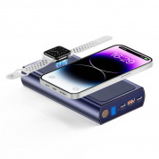 4smarts Wireless Powerbank VoltHub Graphene Pro UltiMag 24000mAh 240W - мощна външна батерия с 2xUSB-C, 1xUSB-A изходи и двоен пад за безжично зареждане за iPhone с Magsafe и Apple Watch (тъмносин) 1