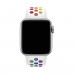 Apple Watch Nike Sport Band Pride Edition - оригинална силиконова каишка за Apple Watch 38мм, 40мм, 41мм (бял-шарен) (разопакован продукт) 3