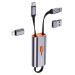 Usams 4-in-1 Multifunctional USB-C Storage Cable PD 60W - универсален USB-C кабел с USB-C към Lightning и USB-C към USB-А адаптери (30 см) (тъмносив) 1