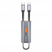 Usams 4-in-1 Multifunctional USB-C Storage Cable PD 60W - универсален USB-C кабел с USB-C към Lightning и USB-C към USB-А адаптери (30 см) (тъмносив) 2