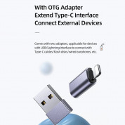 Usams 4-in-1 Multifunctional USB-C Storage Cable PD 60W - универсален USB-C кабел с USB-C към Lightning и USB-C към USB-А адаптери (30 см) (тъмносив) 7