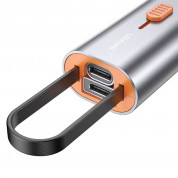 Usams 4-in-1 Multifunctional USB-C Storage Cable PD 60W - универсален USB-C кабел с USB-C към Lightning и USB-C към USB-А адаптери (30 см) (тъмносив) 4